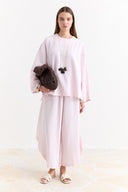 Linen Trousers Set with Waist Tie Detail