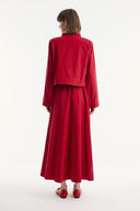 Skirt Set with Asymmetric Button Detail