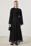 Cowl Neck Lace Dress