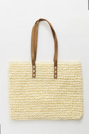 Wicker Bag with Leather Handles