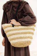 Patterned Straw Bag