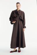 Front Cross Ruffle Detail Dress