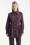 Gold Button Detailed Denim Set