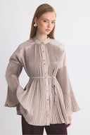 Vertical Pleated Modal Shirt