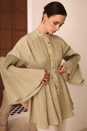 Vertical Pleated Modal Shirt