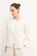 Button-Detail Organic Linen Shirt