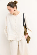 Button-Detail Organic Linen Shirt