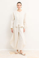 Button-Detail Organic Linen Shirt