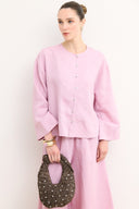 Button-Detail Organic Linen Shirt