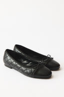 Alya Quilted Ballerina Flats with Bow Detail