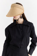 Tassel Detail Straw Visor Hat