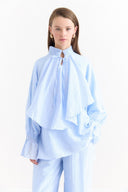 Trouser Set with Ruffle Sleeve Detail