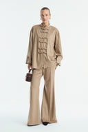 Suede Shirt with Front Brit