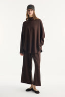 Stand-Up Collar Belted Set with Comfortable Trousers