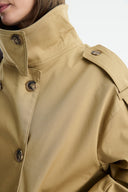 Epaulet Detailed Short Trench Coat