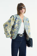 Floral Print Jacquard Quilted Jacket