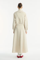 Wide Collar Zippered Scuba Skirt Set
