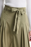 Belted Pleated Skirt
