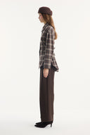 Plaid Shirt with Waist-Fitted Detail
