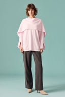 Scarf-Collar Knitted Sweater