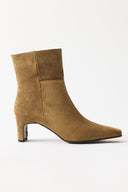 Genuine Suede Heeled Ankle Boots