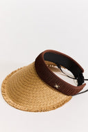 Tassel-Detail Straw Visor Hat
