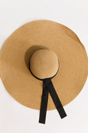 Ribbon Detailed Extra Wide Straw Hat