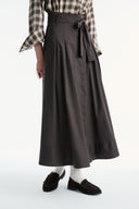 Belted Pleated Skirt