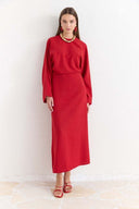 Wide Sleeve Detail Linen Dress