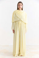 Shoulder Pleat Detail Yoryo Chiffon Pants Set