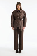 Belted Jacket with Flap Pockets
