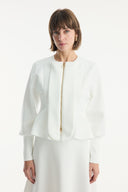 Zipper-Detailed Flared Skirt Scuba Set