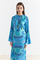 Satin Printed Yoryo Chiffon Dress