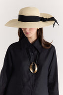 Straw Hat with Ribbon