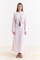 Linen Dress with Wide Sleeve Detail