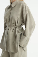 Cuffed Striped Trouser Set