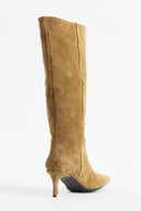 Pointed-Toe Genuine Leather Suede Ankle Boots