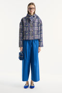 Ethnic Patterned Jacket with Collar Bow and Gold Buttons