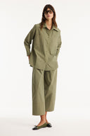 Pocket Detail Button-Up Shirt and Trousers Set