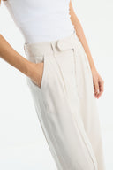 Straight-Leg Topstitched Trousers