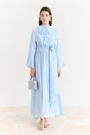 Front and Sleeve Ruffled Dress