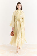 Front and Sleeve Ruffle Dress