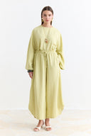Linen Trousers Set with Waist Tie Detail