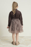 Plaid Chiffon Printed Skirt
