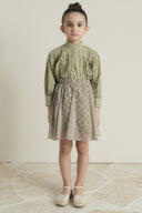 Plaid Chiffon Printed Skirt