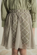 Plaid Chiffon Printed Skirt