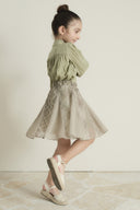 Plaid Chiffon Printed Skirt