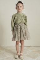 Plaid Chiffon Printed Skirt