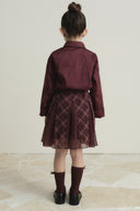 Plaid Chiffon Printed Skirt