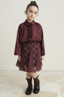 Plaid Chiffon Printed Skirt